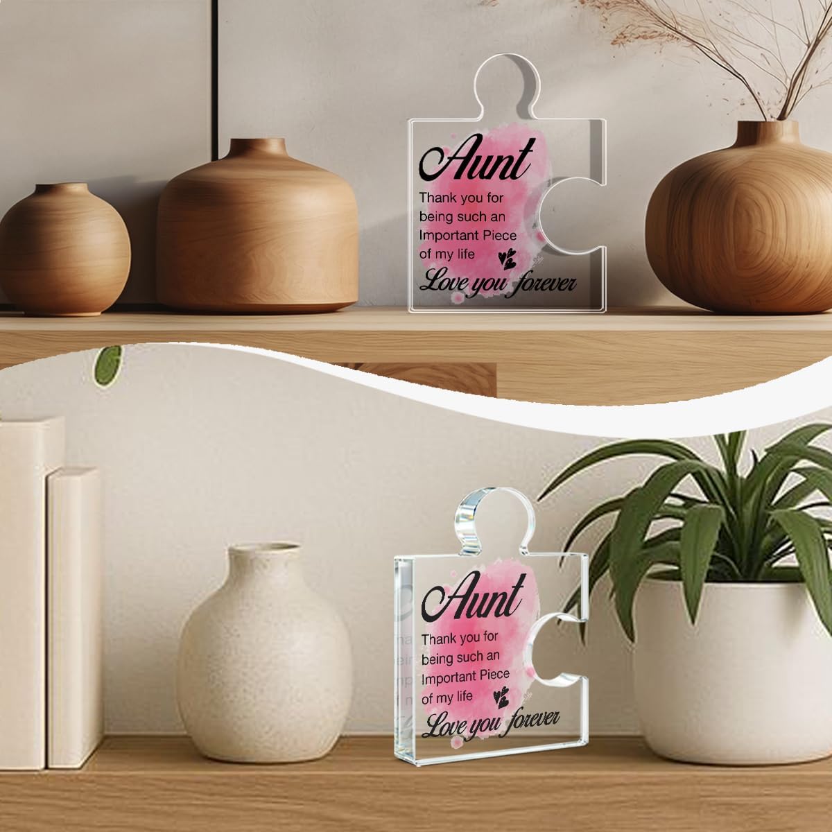 Aunt Gifts from Niece Nephew, Thank You Gifts for Auntie Birthday Christmas Wedding Mothers Day, Aunt Acrylic Puzzle Plaque Decorative - Image 6