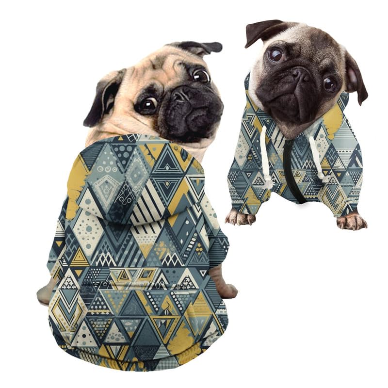 Kuiaobaty Abstract Geometric Hoodies Coat Sweater for Small Dogs Cats Clothes, Dog Sweatshirt Puppy Doggie Hooded Coat Jacket — image 1