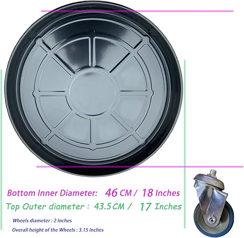 Miniatura 2 de SIAMO Carrito para plantas con ruedas, soporte de metal grande y resistente con ruedas movible para uso en interiores y exteriores, 18 pulgadas,