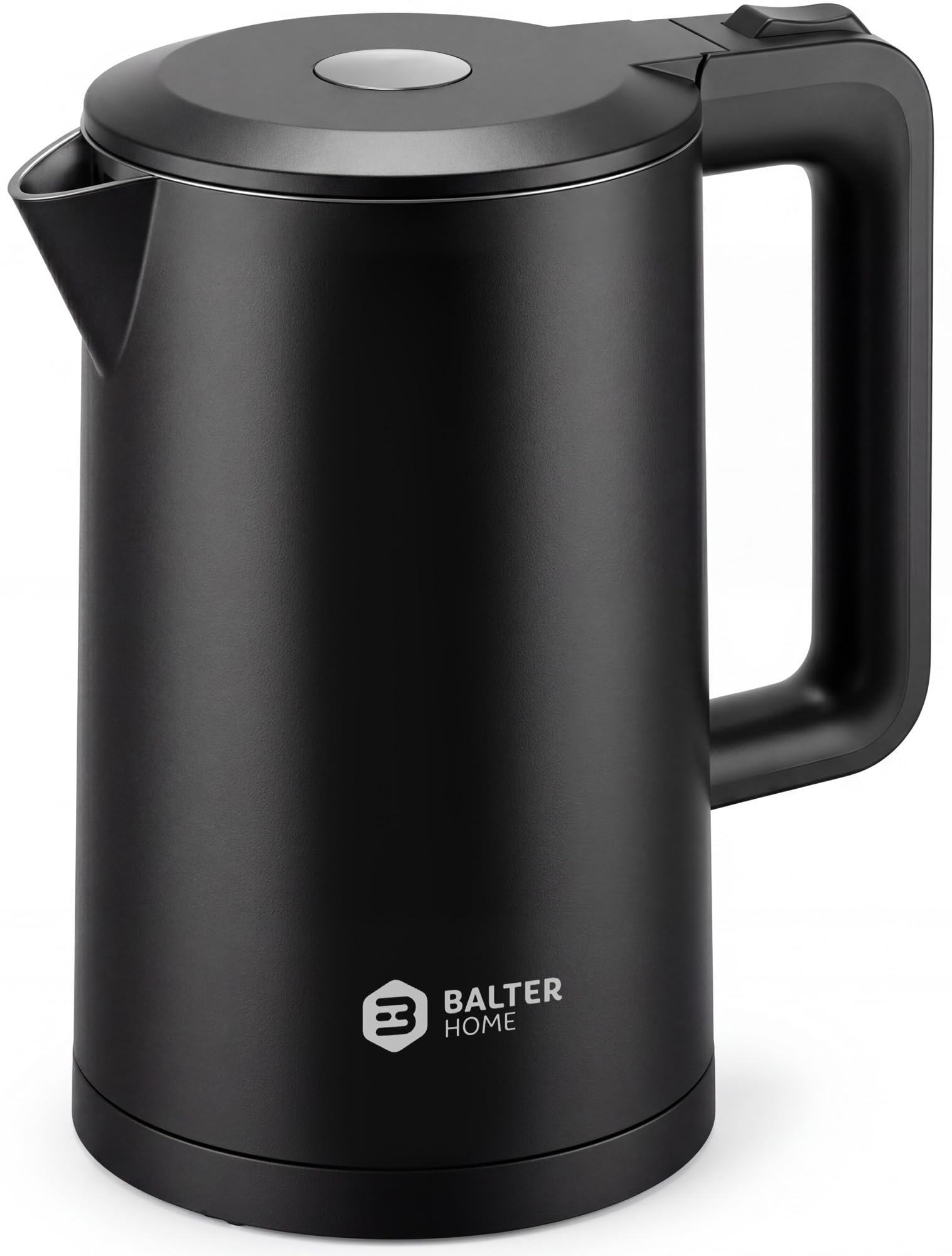 Balter Electric Kettle 1.7L Stainless Steel – Double Wall Insulated Kettle, BPA-Free, Quiet Boil, LED Indicator, Automatic Shut-Off, Black