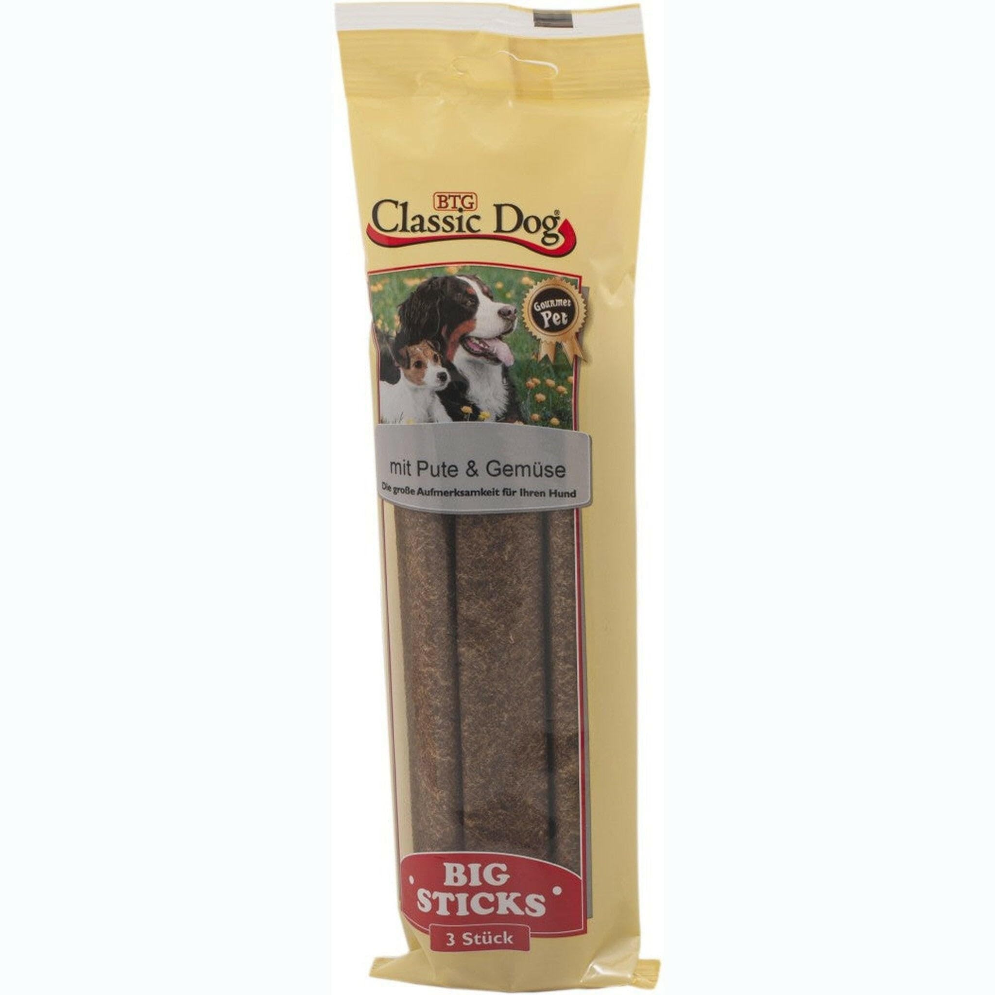 Snack Big Sticks Dinde Légumes Chien - Friandise Mastication Longue Durée 16x3