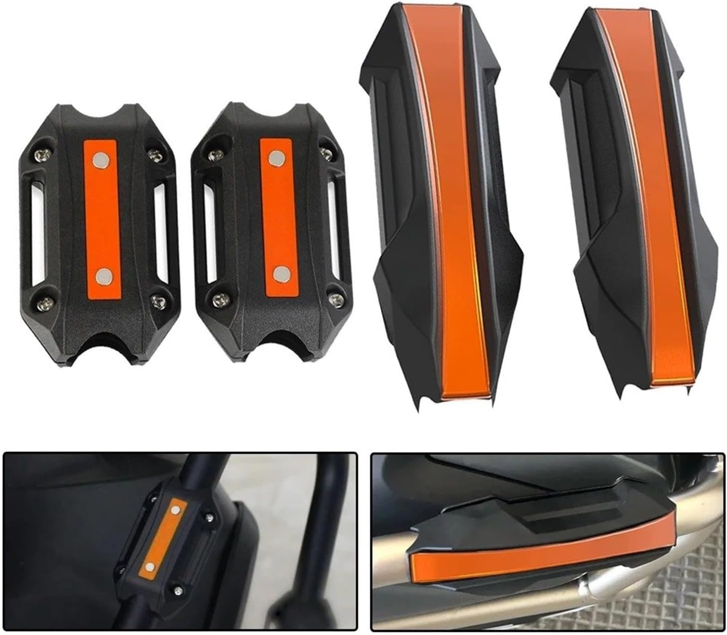 Barre di protezione motociclette Per Barre Di Protezione Per Moto Paraurti Motore Da 25 Mm Telaio Esterno Accessori(1 Set Silver)