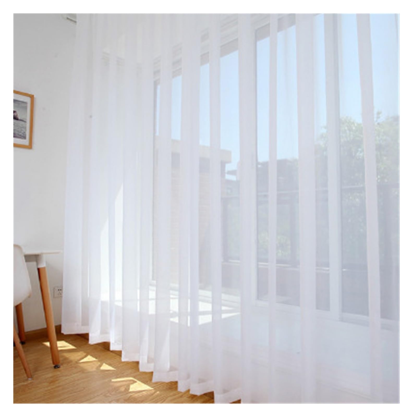 GIJMZY Jacquard Lace Stitching Blackout Curtains For Living Room And Bedroom(Tulle Without Rim,HOOK_1 PCS W400CM H260CM)