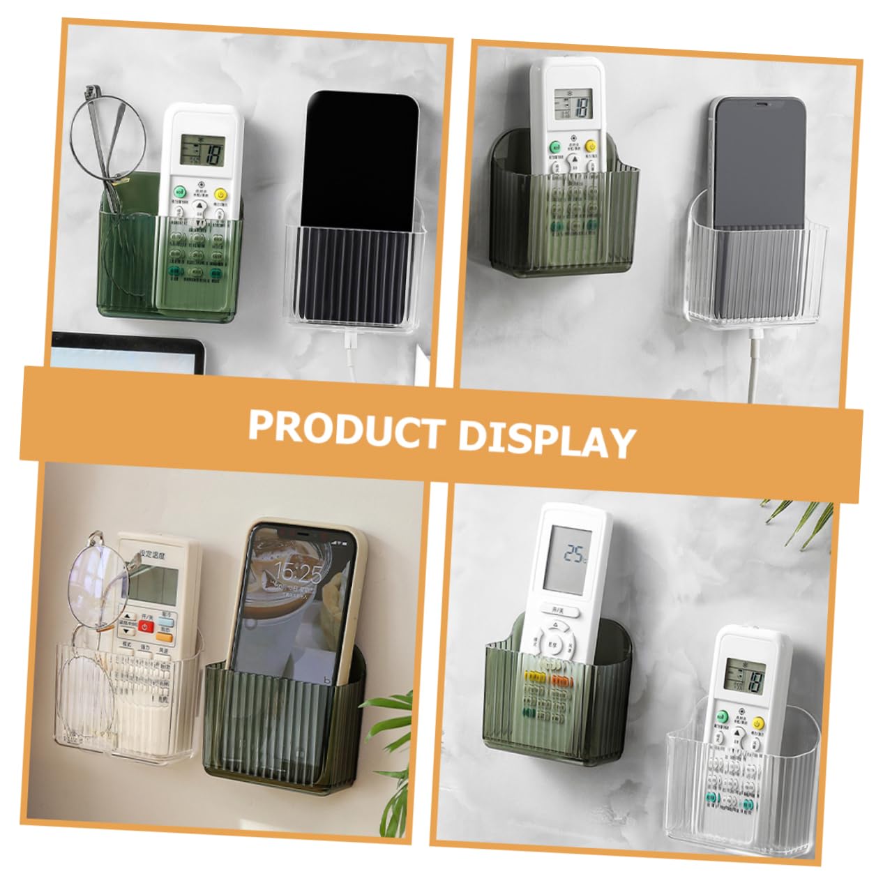 Ciieeo 5 Sätze Fernbedienungs Aufbewahrungsbox Transparenter Halter Organizer Selbstklebender Organizer Wandbehang Controller Aufbewahrung 2 Stück * 5