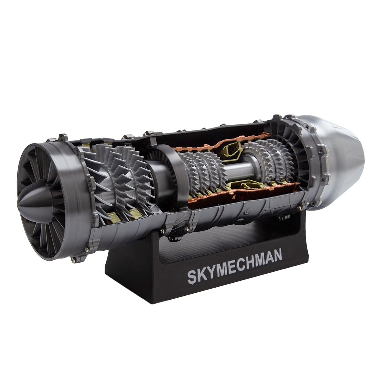 Skala 1/18 WS 15 Turbofan, model silnika turbofanowego, zestaw do montażu, nadruk 3D, funkcjonalny model silnika samolotowego do fizyki, zabawka eksperymentalna dla dorosłych (50+ szt.)
