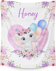 Elephant Blanket Gifts - 40"x50" Cute Throw for Women Girls - Purple Soft Fuzzy Blankets for Bed, Couch & Living Room
