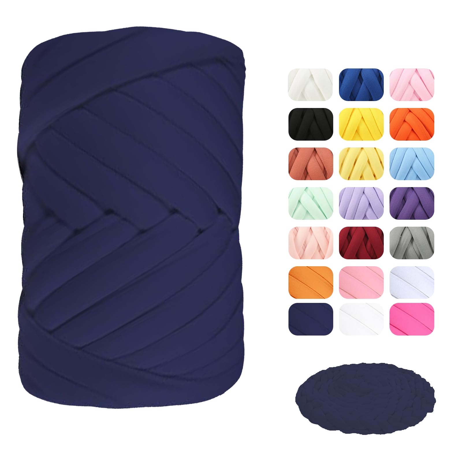 Maxee Dicke Wolle Garn 500g, Chunky Yarn XXL Wolle zum Handstricke, Sperrige Textilgarn zum häkeln für körbe, Decke, Kissen, Rucksack,Strickoberfläche,Marineblau