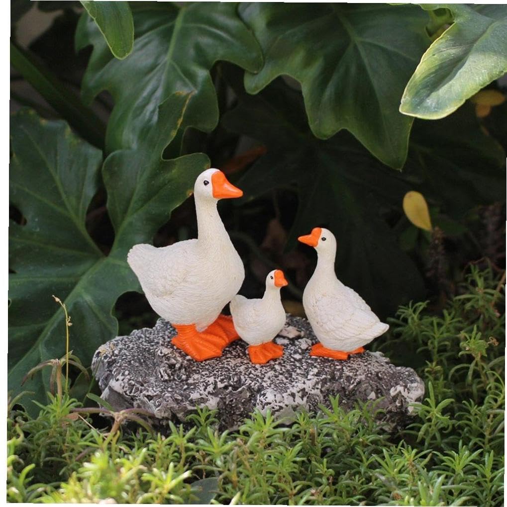 Amazon.co.jp: 白ガチョウの置物 家畜 置物 ガチョウ像 樹脂