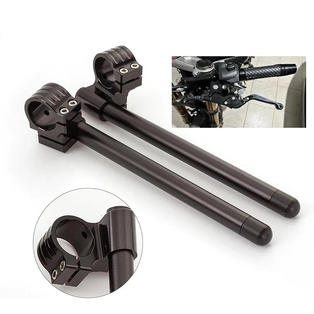 Manillares Moto Alzas 33 35 36 37 41 43 45 46 47 48 50 51 52 53 54 MM Abrazadera Elevadora Elevada Manillar Motocicleta Manillar Clip En Horquilla(Riser silver 50 mm)