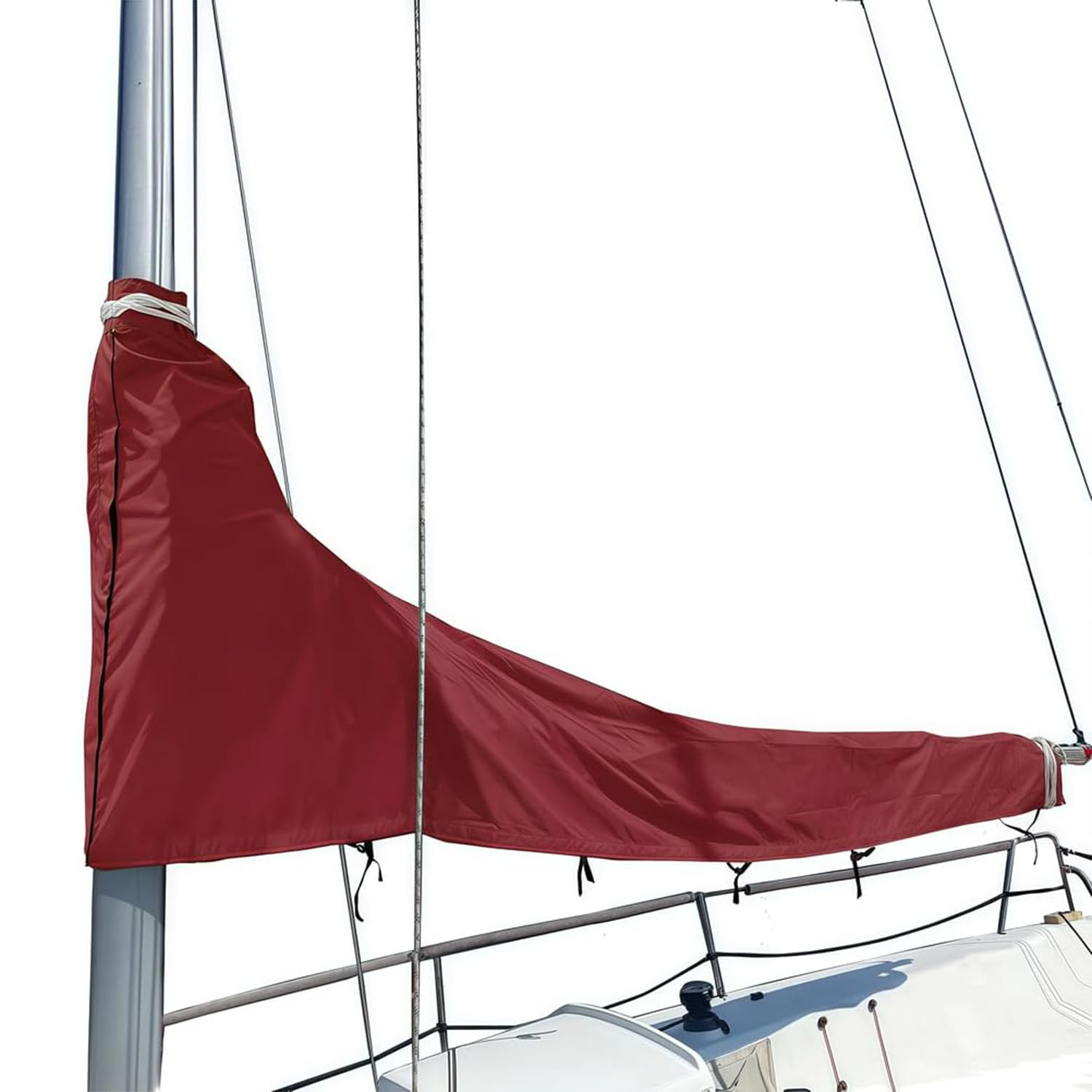 Housse de Voile de Yacht, Housse de Voile 600D, Housse de Grand-Voile de bôme imperméable, résistante à la Neige, au Gel, au Vent, imperméable et épaissie,Gris,12~13ft