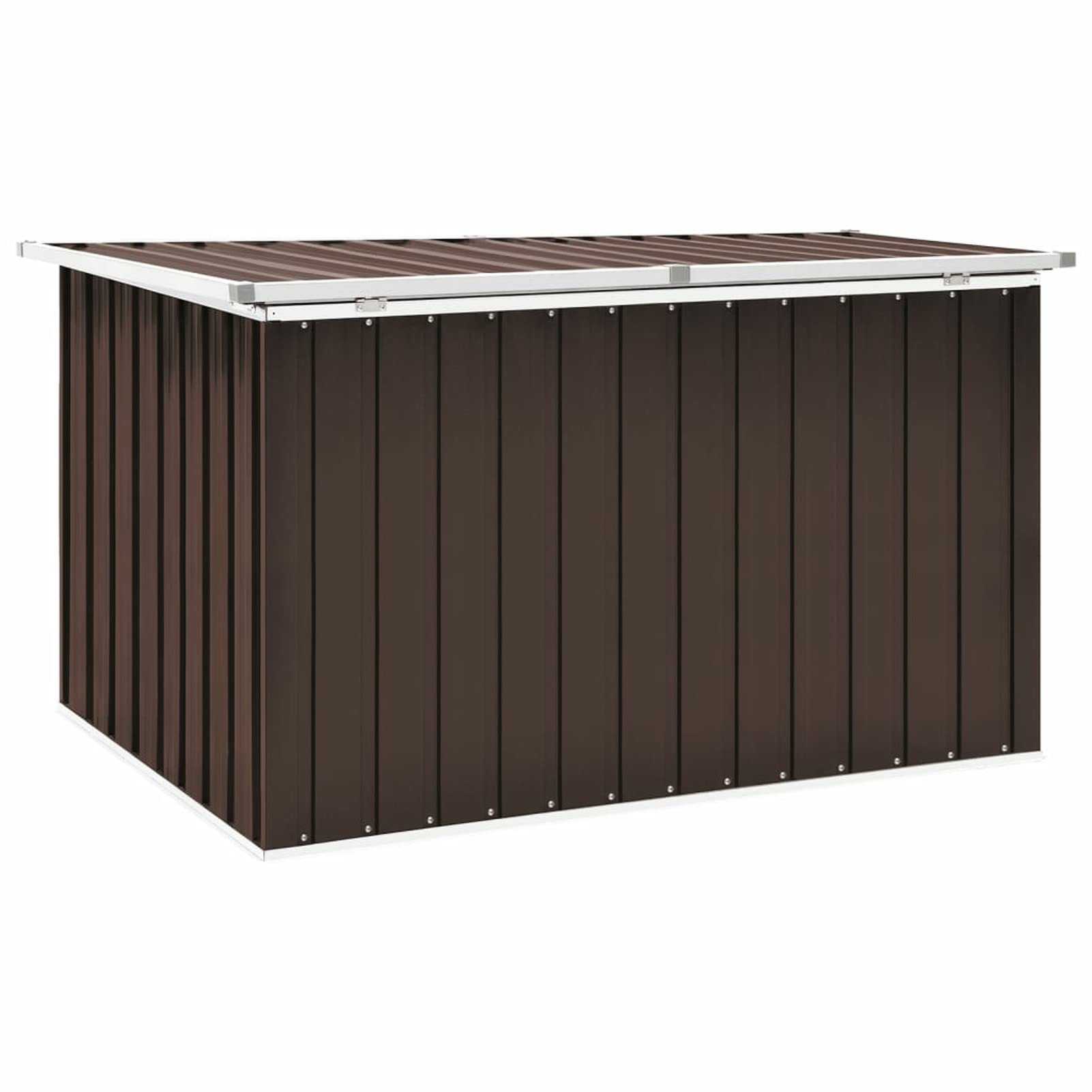 Homgoday Stal ocynkowana i plastikowa skrzynka do przechowywania ogrodu brązowa 149x99x93 cm na podwórko balkon