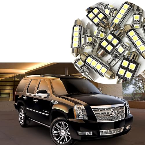 Canbus - Kit de luces LED para interior de automóvil, 18 unidades, sin errores, 6000 K, compatible con Cadillac Escalade/ESV/EXT 2002-2014 equipado