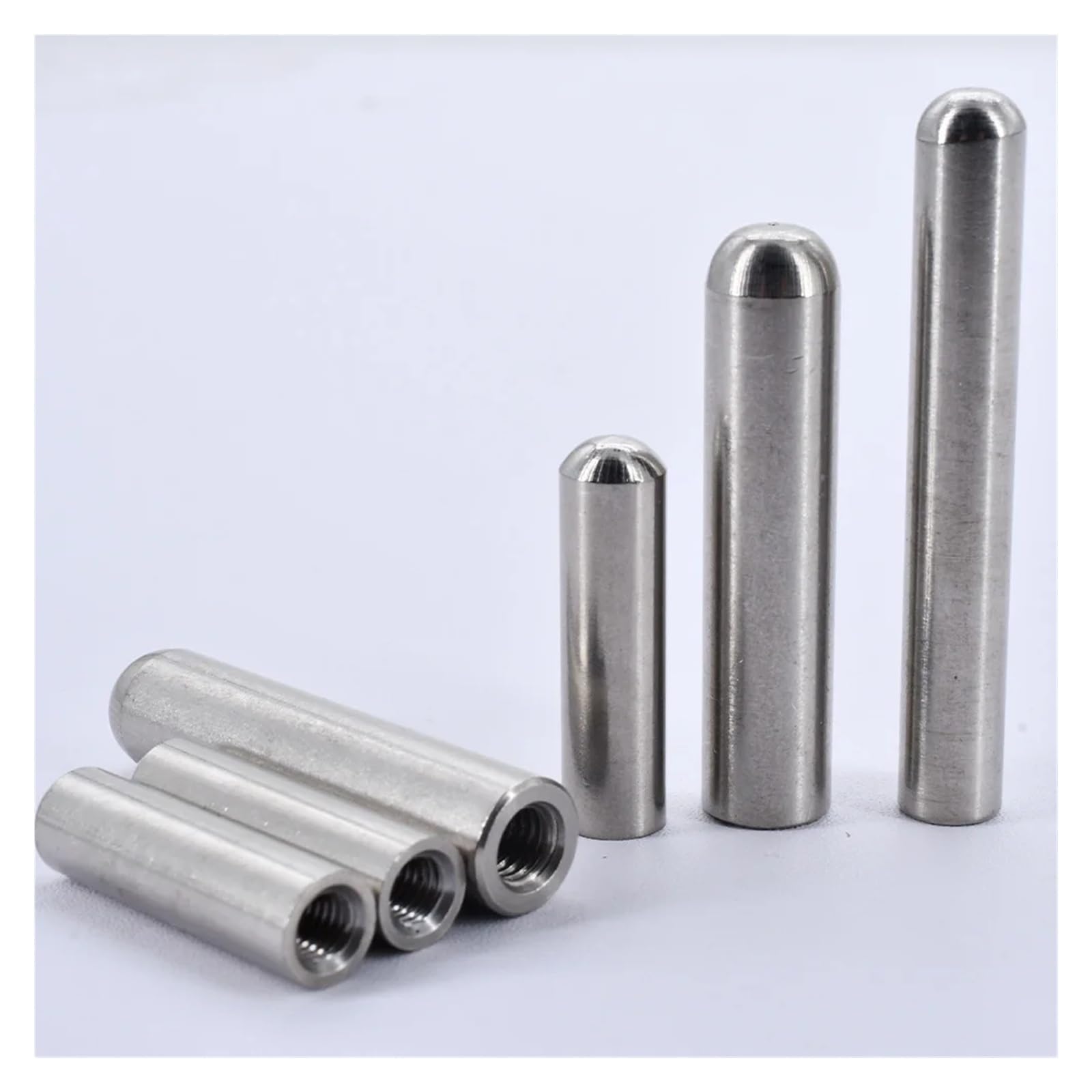 M3 M4 M5 M6 304 Pasador cilíndrico de cabeza redonda con rosca interna de acero inoxidable Pasador hueco Pasador de posicionamiento perforado con diente interno(50mm (10Pcs))
