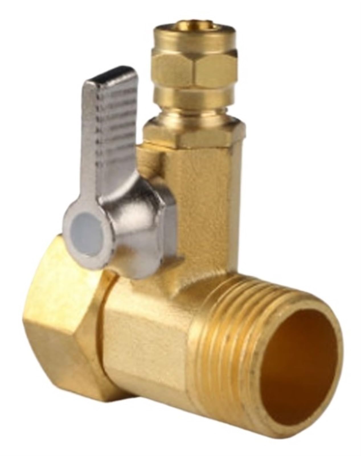 Robinet à boisseau sphérique en laiton 1/2 vers 1/4 pour purificateur d'eau RO et jardin