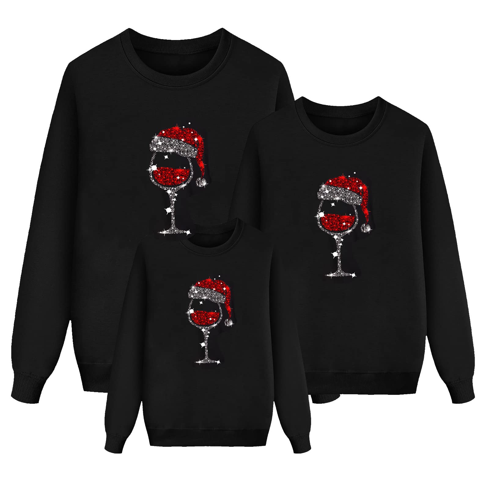 LIANGTUOHAI Pull De Noël Pour La Famille Femme Homme Enfants Famille Manches Longues Col Rond Tops Confortable Pulls De Noël Christmas Sweater Sweat-Shirt Hoodie Chaud Hiver Sans Capuche Le Wapiti