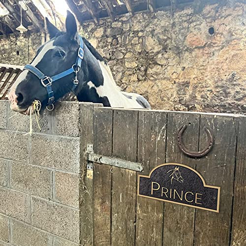 Acrylic Horse Stall Name Plate, 3.4" X 7.8" Personalized Stall Signs, Uv Protected, Custom Pet Name Sign, All Weather Adhesive, Mounting (Engraved-Silver) #TOP4
