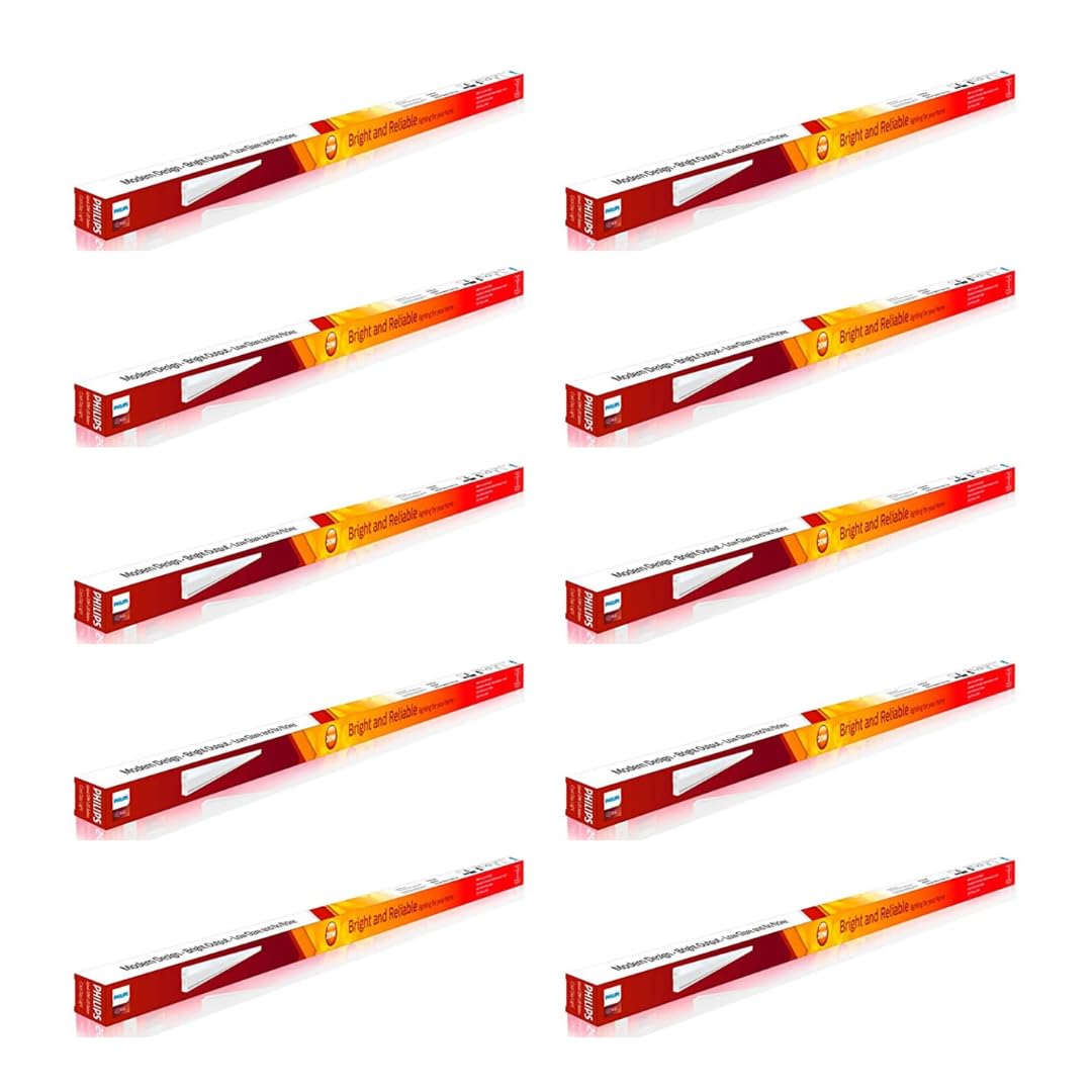 Philips 20-Watt LED Batten/Tubelight | Ujjwal 4-ft LED Batten for Living room & Bedroom | Colour : Cool Day Light, Pack of 10