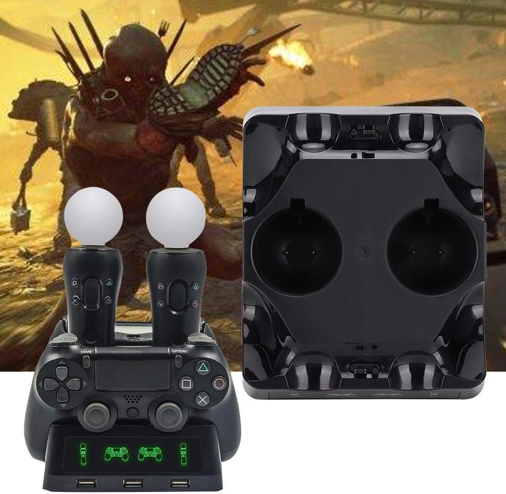 Charging Dock, Multifunctional Charger for PS4/PS4 Move/PS4 VR Quattro Controller Charging Dock, Sturdy and Durable, Easy to Carry