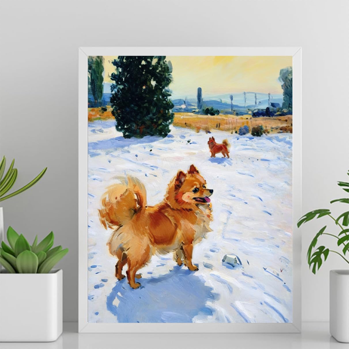 DIY Adult Paint by Number Kits Pomeranian Dog for Adults Beginners,Easy Acrylic Paint by Number,DIY by Numbers Kits on Canvas 12x16inch(30x40cm) Frameless