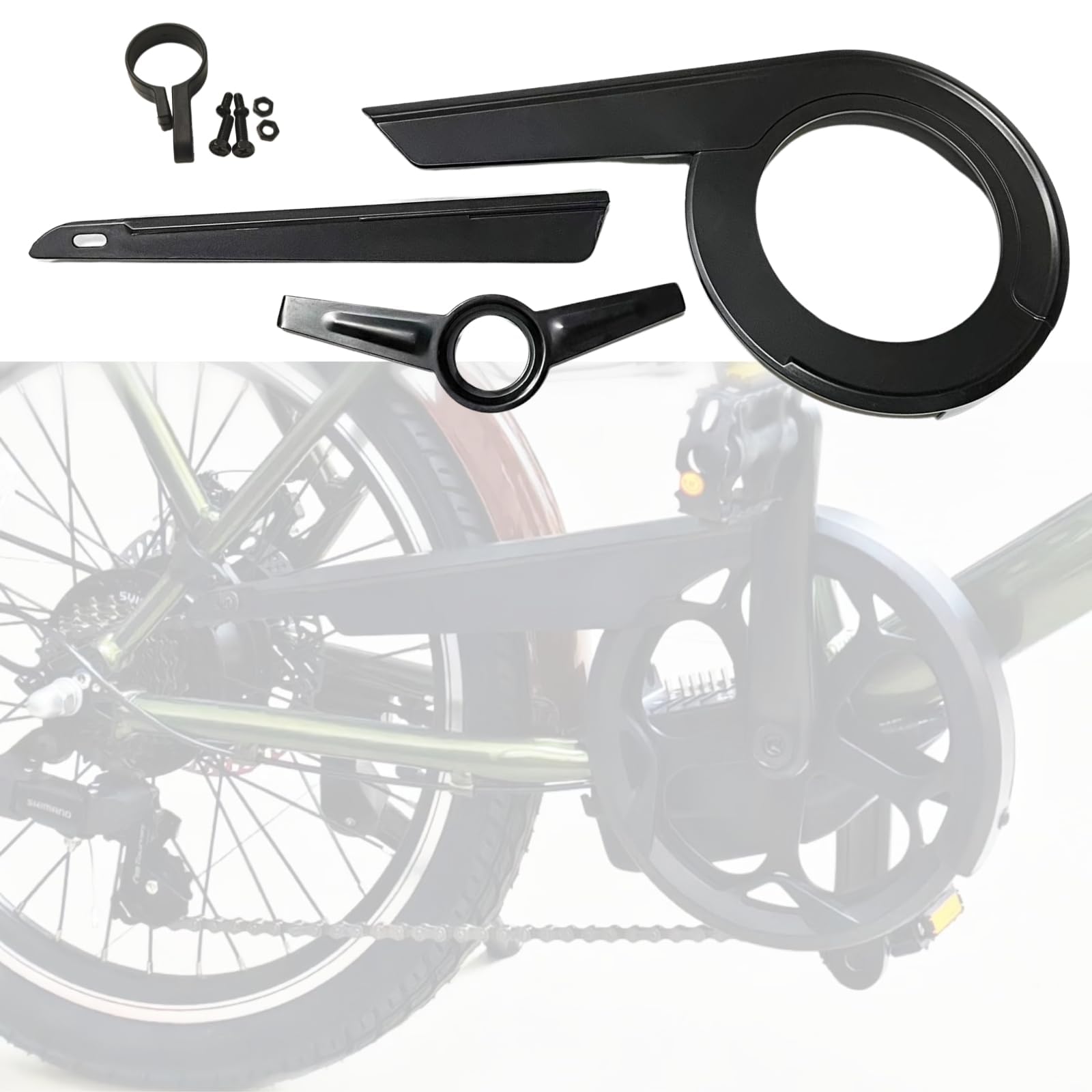 Fiets Chain Guard Fit voor 32-36 Tanden Universele Fiets Kettingbeschermer Kids Stevige Fiets Ketting Cover voor Fiets Accessoires Transparant Zwart
