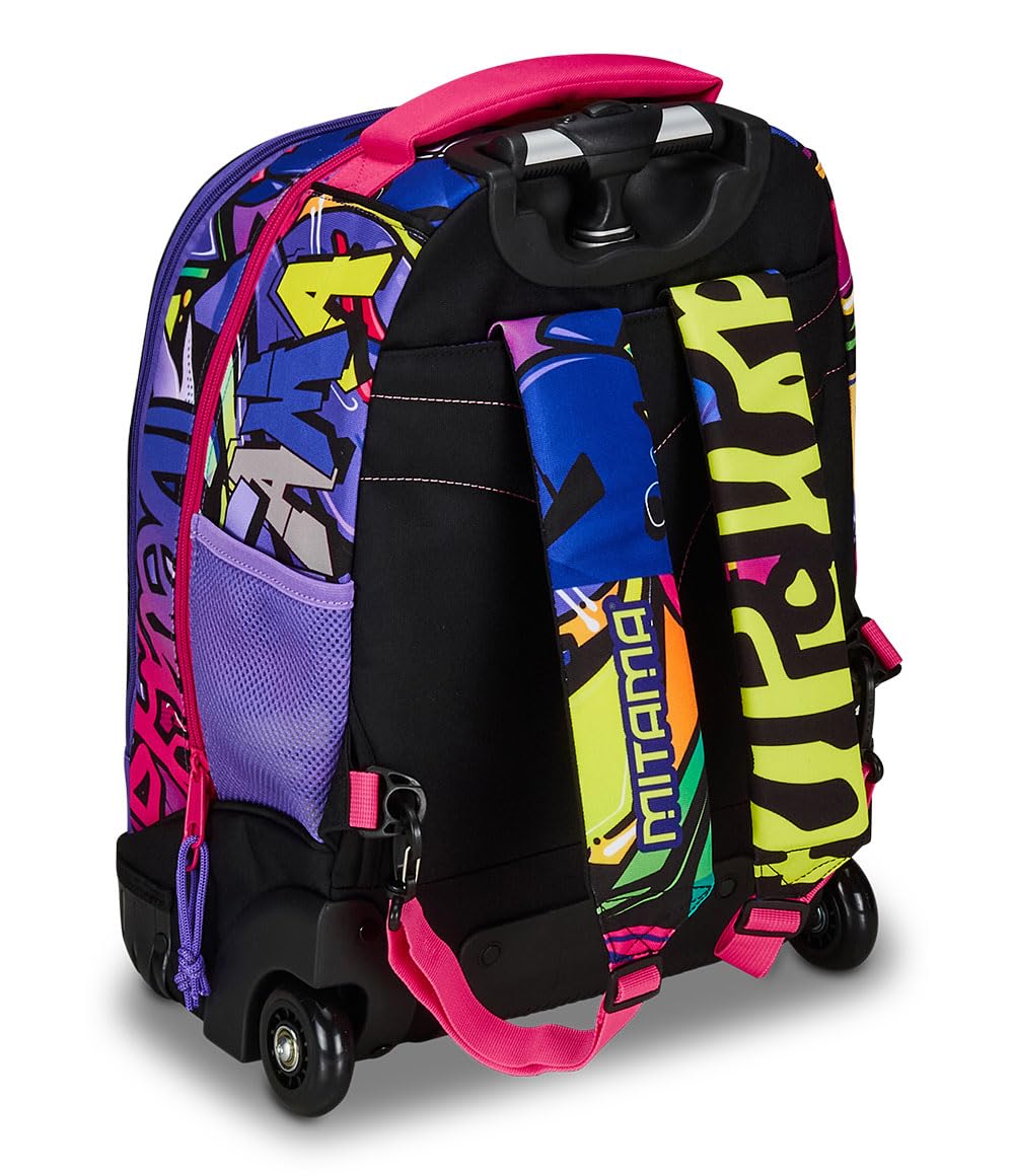 Mitama Trolley Run Scuola Hip-Hop Diamond,Doppio Scomparto, Viola e Nero, Scuola Elementare e Tempo Libero, Bambina Ragazza