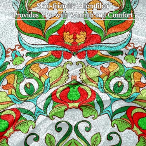 Couverture microfibre chaude douce motif mandala vert jeté de canapé 150x130