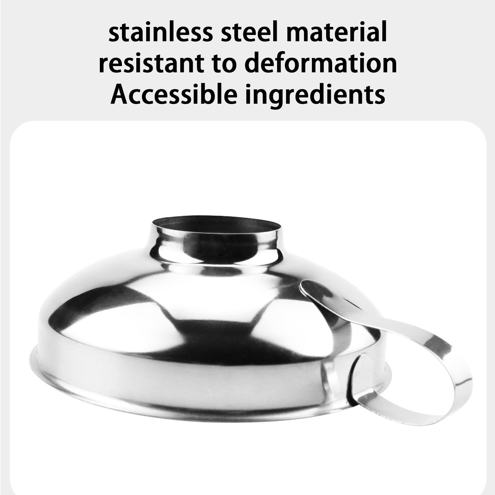 2 Pezzi Imbuti per Marmellata in Acciaio Inox Imbuto per Conserve Imbuti a Bocca Larga Set da Cucina per Liquidi Oli Polveri Fagioli Barattoli e Fiaschi Silver