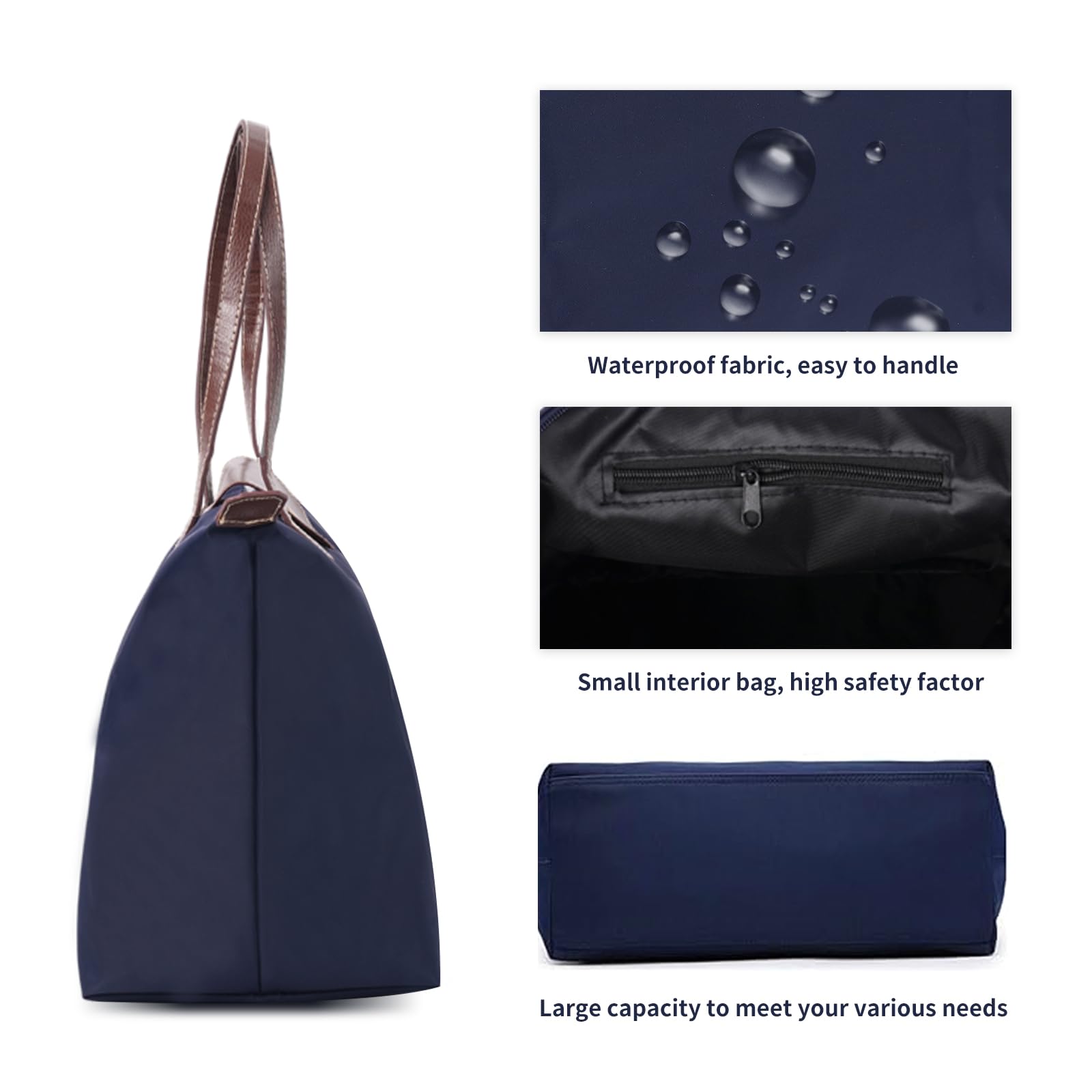 Sac à main pliable en nylon de grande capacité pour les femmes pour les dames Sac à main pour les achats