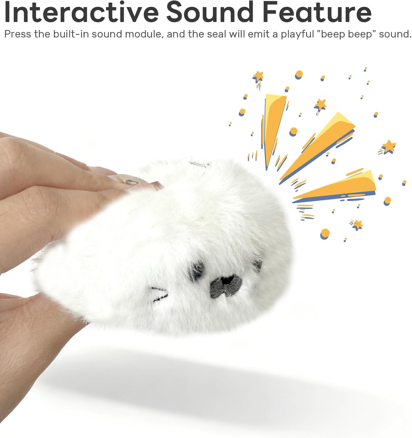 Plush Seal Keychain – Adorable 3.35” Seal Keyring Bag Charms, Ocean Theme Keychain with Beep Beep Sound, for Women, Backpack Pendant, Gift for Birthday Party Christmas Valentine - Image 2