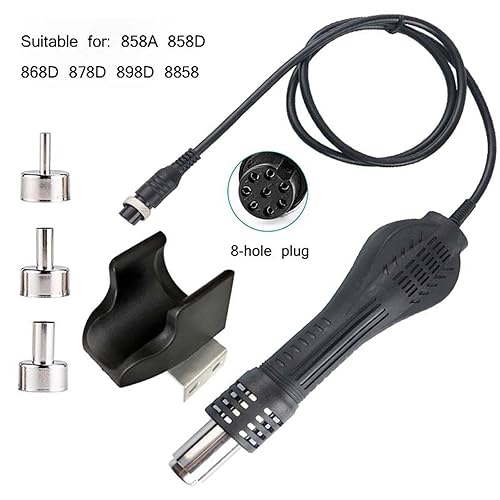 Miniatura 5 de Herramientas de soldadura de aire caliente Manija de máquina de aire caliente Reemplazo Mango antideslizante para 858 878 8586 898D, 12 V