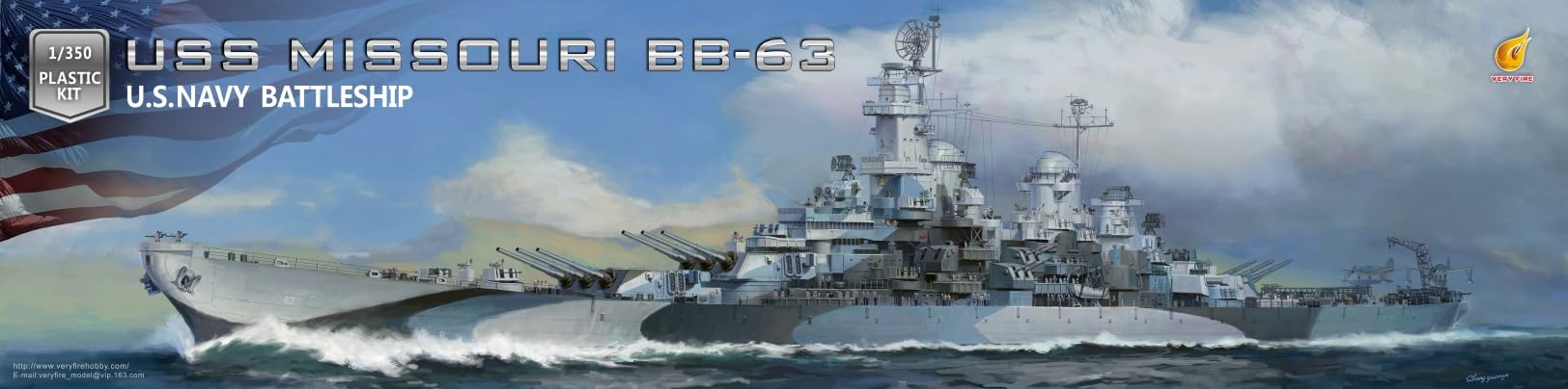 USS Missouri BB-63 U.S. Navy Battleship Model Kit, 1/350 Scale, Advanced Version, Plastic(VF350909AD)