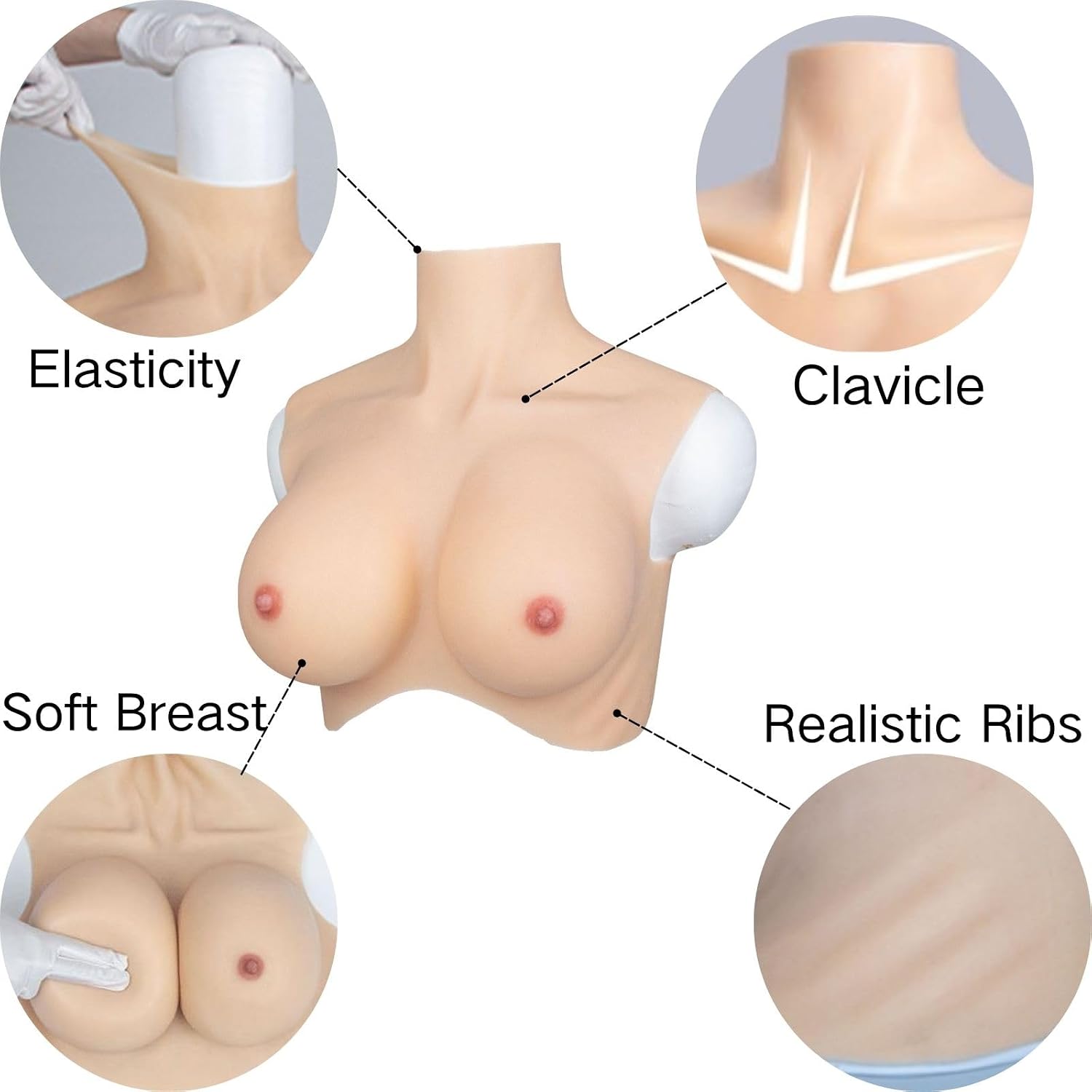 Silicone Breastplate Fake Boobs Fake Breasts C-G Cup Silicone Breast Plates for Crossdressers Silicone Filler