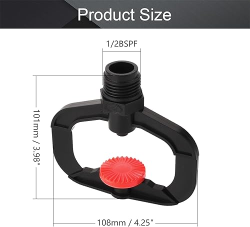 Miniatura 2 de Bettomshin Aspersor de césped 4.252x3.976 in Cabeza de rociadores de agua de rotación de 360 grados Patio Patio Jardín Sistema de riego de