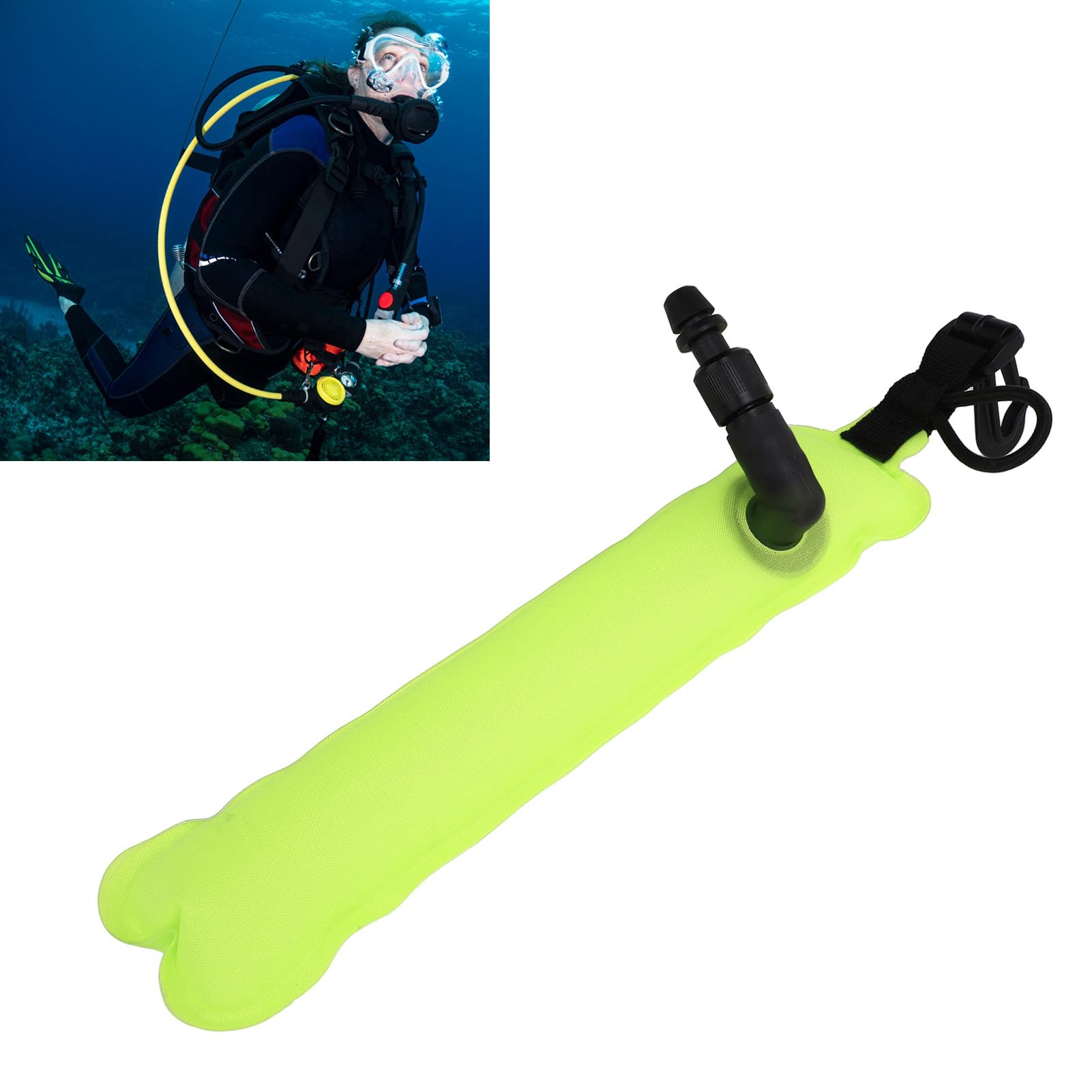 Xolsurg Mini Diving Buoy Portable Scuba Diving Float for Water Activities (Yellow)