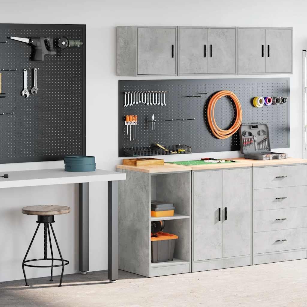 SKM Garagenschränke 2 STK. Betongrau Holzwerkstoff,Wirtschaft & Industrie, Gewerbliche Lagerung, Industrieschränke,Grau,26KG,3328272