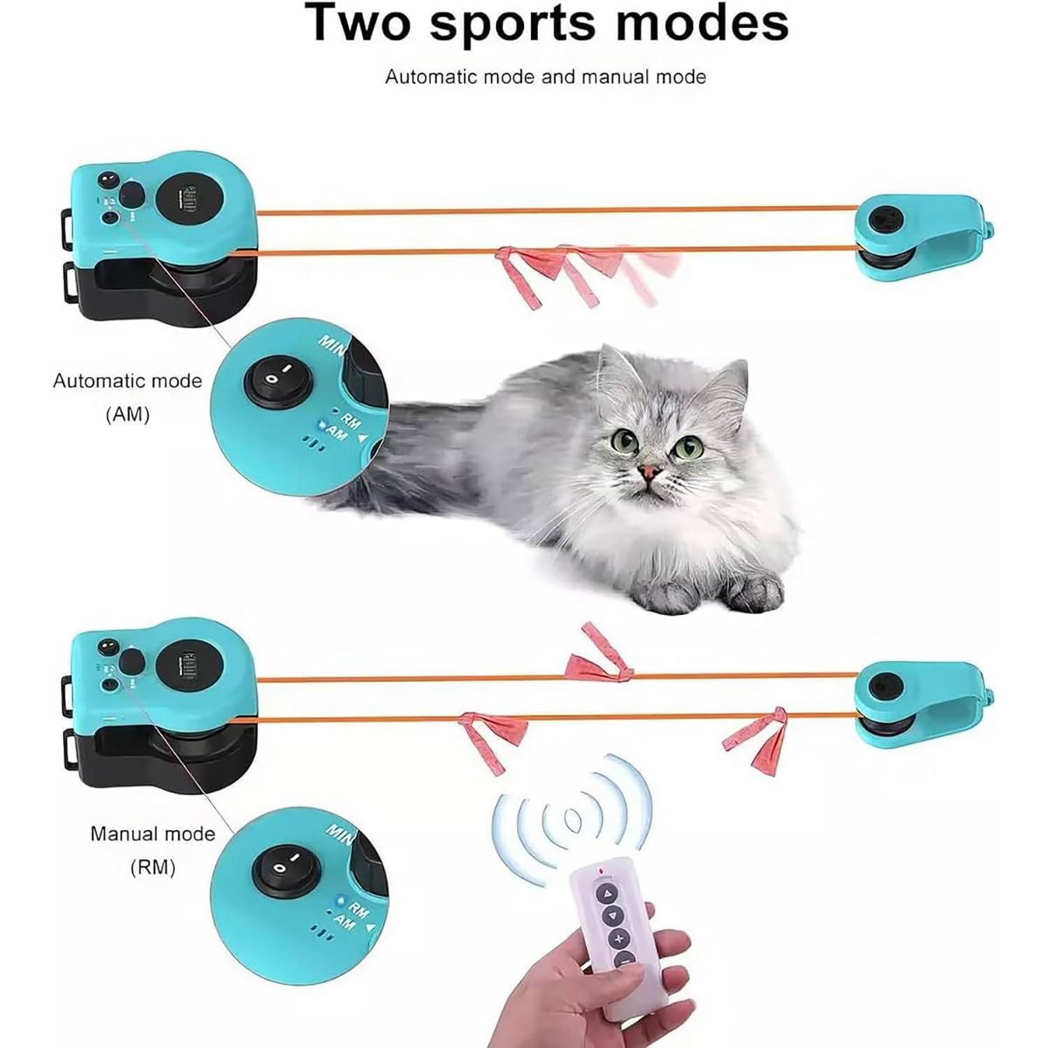 Giochi Gatti interattivi con Ruota Gatto, Giocattoli per Gatti Automatici/Telecomando, Giocattolo Gatto interattivo a velocità Regolabile, per Dispositivo di Allenamento Interno Tapis roulant Gatto