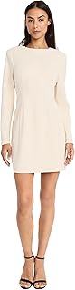 Womens Elegant Long Sleeve Mini Dress - Fitted Silhouette with High Neckline - Versatile Cocktail Dress