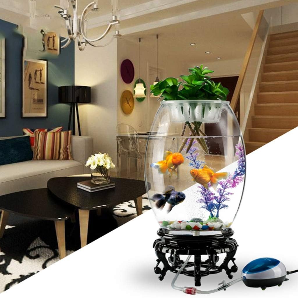 LED付き水族館 パーソナリティクリエイティブラウンド金魚タンク水族館リビングルームデスクファッション水族館デスクトップの装飾ホーム