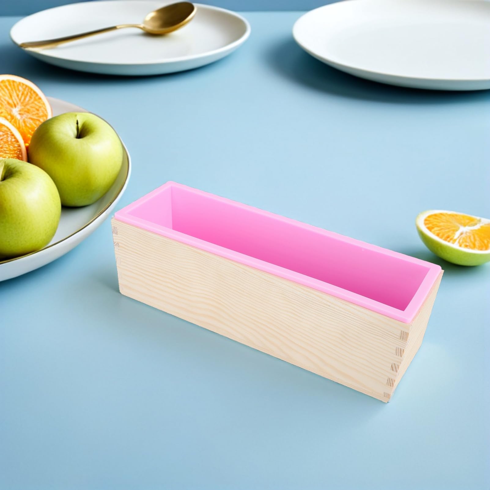 Garneck Kastenform mit Deckel aus Holz und Silikon Antihaftbeschichtete Brotbackform Toastform für Ofen Mehrzweck-kuchenform für Käsekuchen Sandwiches und Seifenherstellung