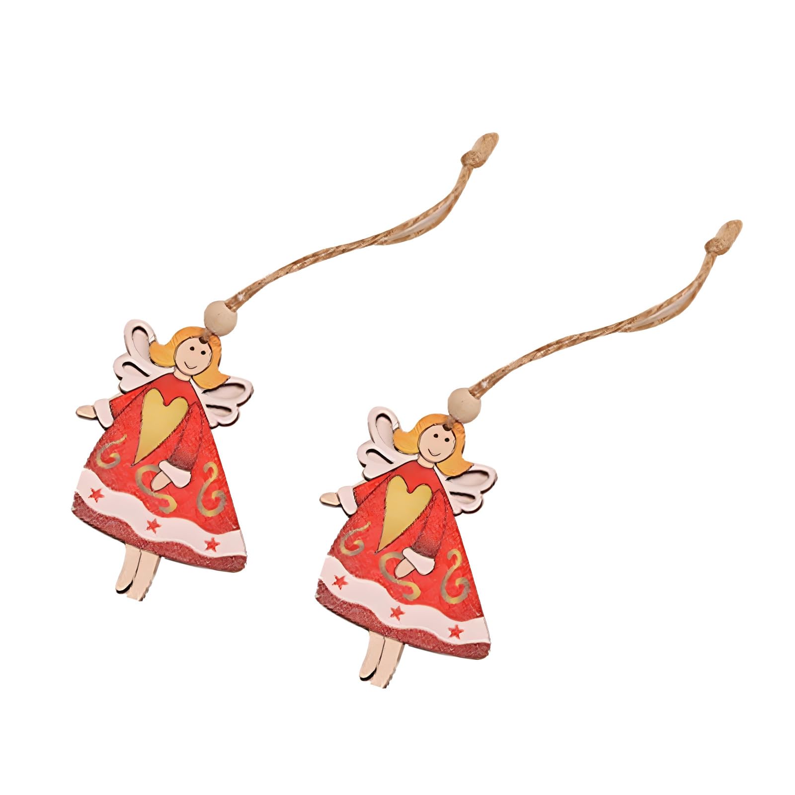 Kalttoy Wooden Santa Snowman Girl Decorations Handcrafted Christmas Ornaments for Home & Display Wooden Santa Ornament