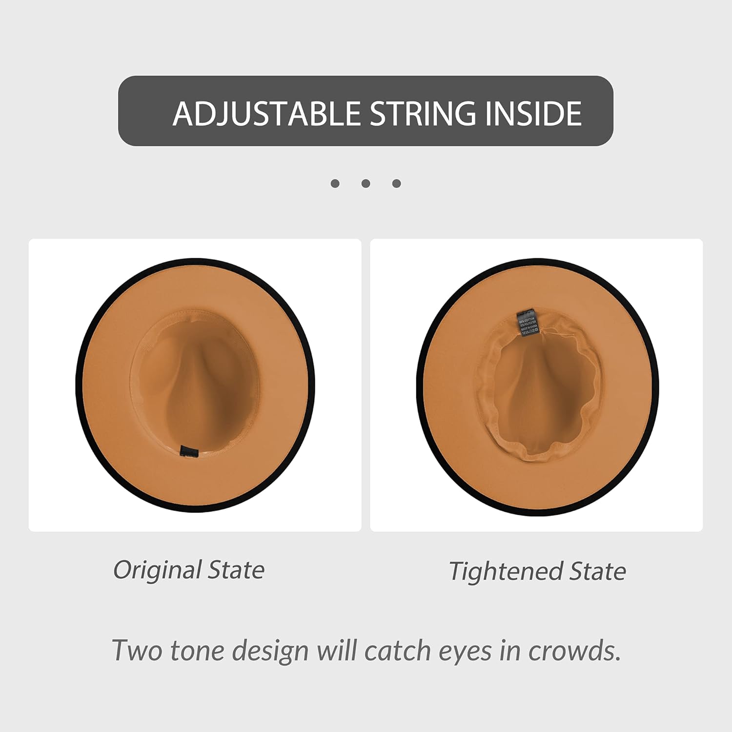 jingsha Fedora Hats for Men & Women Wide Brim Fedora Felt Panama Hat Men's Dress Hats with Belt Buckle - Image 4