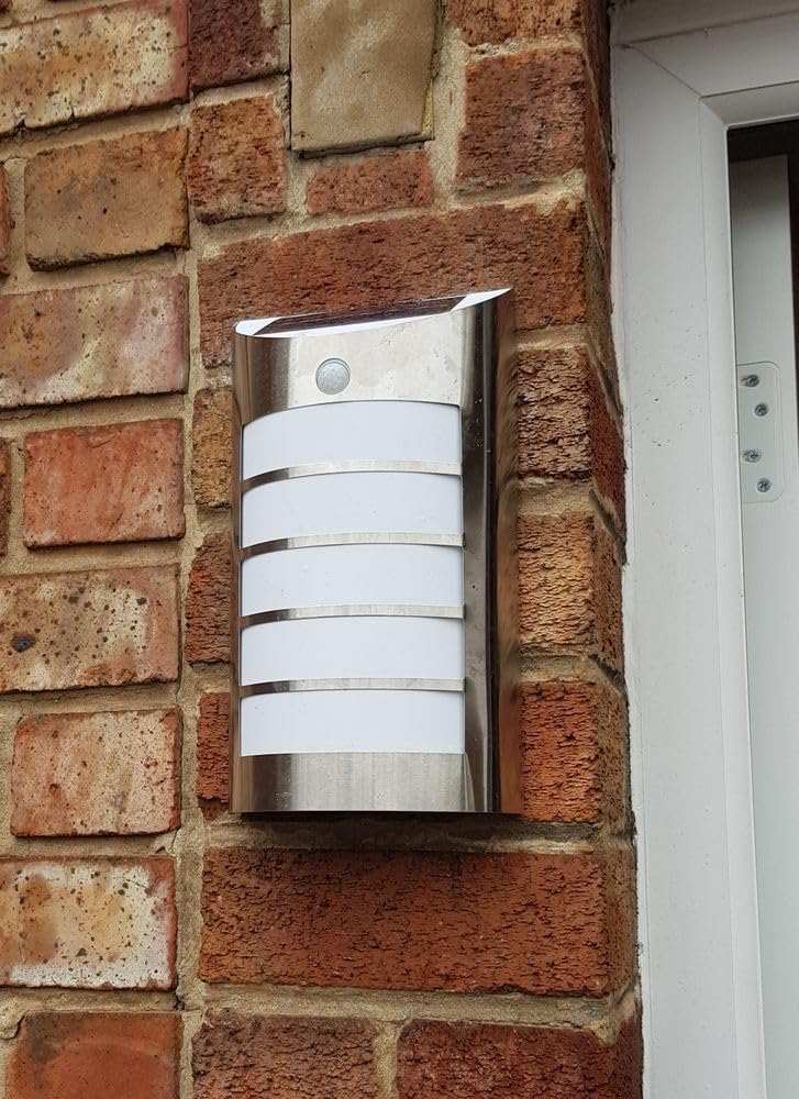 Garden Mile Solar-Sicherheitsleuchte mit Bewegungsmelder für den Außenbereich, Wandmontage, Außenleuchten mit Sensor für Zuhause, Garten, Schuppen, Wohnwagen (warmweißes Willkommenslicht, 3)