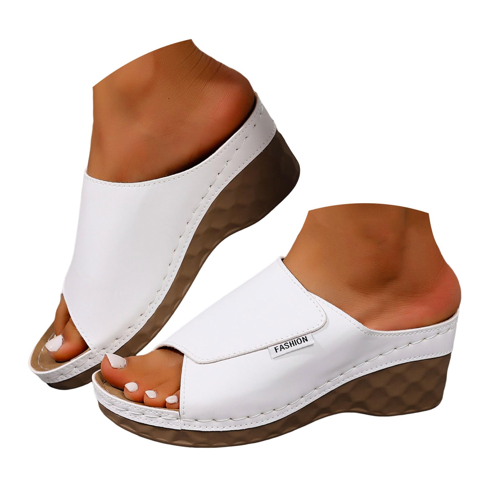 Sandals Womens Flip Flops 2026 Beach Slip On Open Toe Wedge Sandals for Women Dressy Summer Casual Comfortable Wedges Slippers — view 25