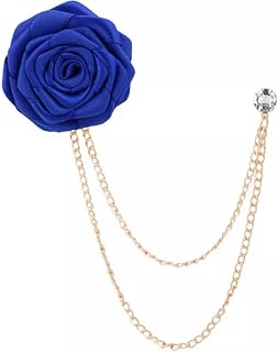 Broches de Boda para Novios, con diseño de Rosa, con Borla y Cadena, Color Azul