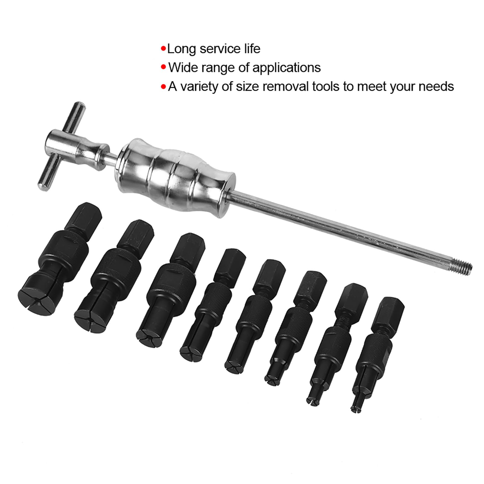 FLEXMAN 9Pcs Wewnętrzny Zestaw do Usuwania Ściągacza, 8 32 mm Wewnętrzne Wyciąganie Łożyska Zestaw Wyciągający Z Młotkiem I Rozszerzalne, T Rączka, Ślepy Zjeżdżalnia Niedostate