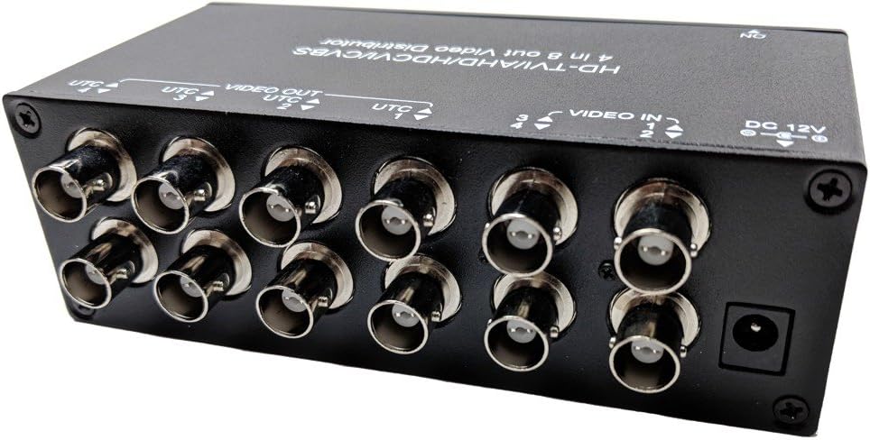 CCTV Camera Pros VDS-4008HD 4 to 8 BNC Video Splitter Box for AHD, HD-TVI, HDCVI, CVBS HD Analog Security Cameras | 720p, 1080p, 3MP, 4MP, 5MP Resolution | RG59 / RG6U / RG6 Coaxial Cable Compliant