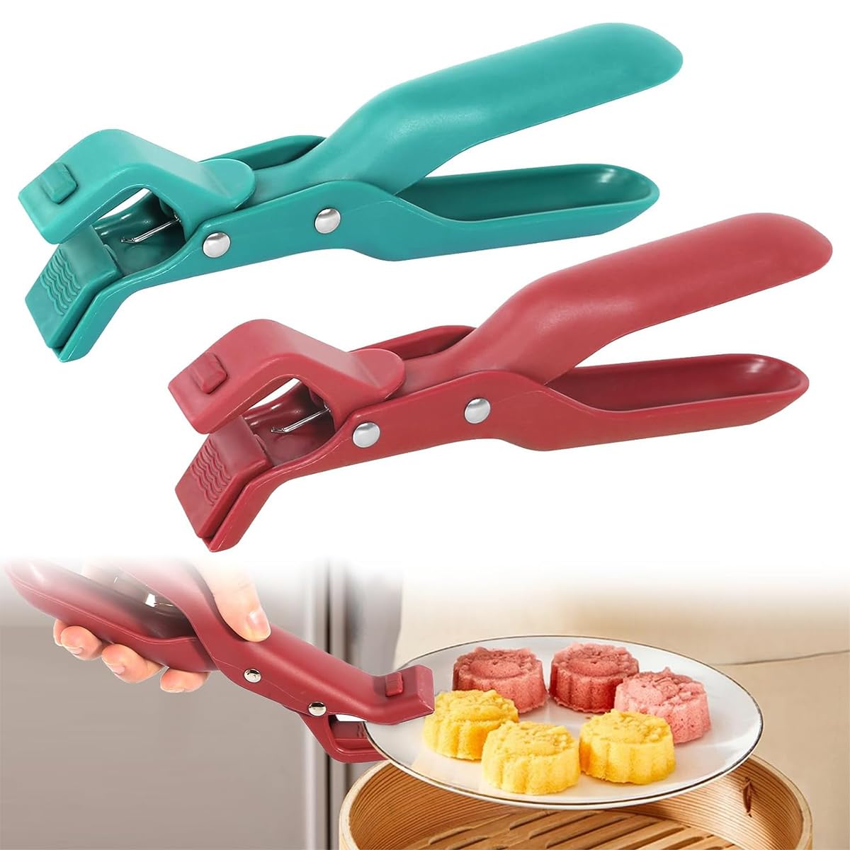 DKITWWKU 2pcs Anti-Scalding Bowl Holder, Multi-Purpose Anti-Scalding Bowl Clamp For Kitchen, Hot Plate Clamp, Hand Guard Labor-Saving Bowl Clamp, Kitchen Tools For Bowls, Pots And Plates