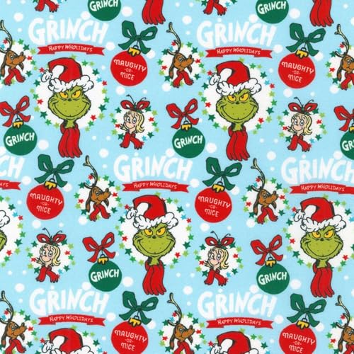 Kaufman How The Grinch Stole Christmas Ornaments Holiday Fabric by The Yard