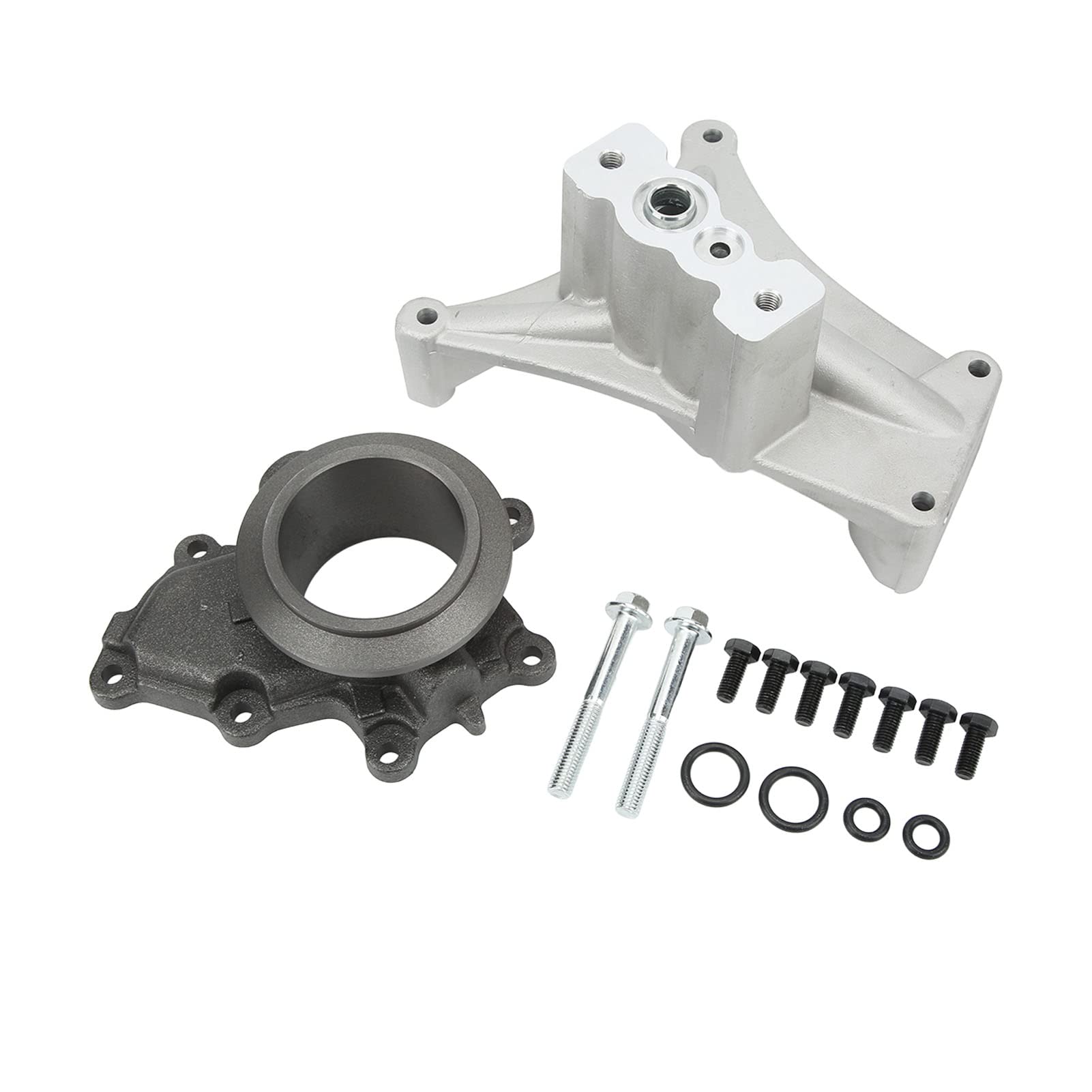 Ausla Zestaw Obudowy Układu Wydechowego Turbo Cokół Obudowa Układu Wydechowego Turbo ze Stopu Aluminium i żelaza z Pierścieniami O i śrubami Pasuje do Powerstroke 1999.5 do 2003 7.3L
