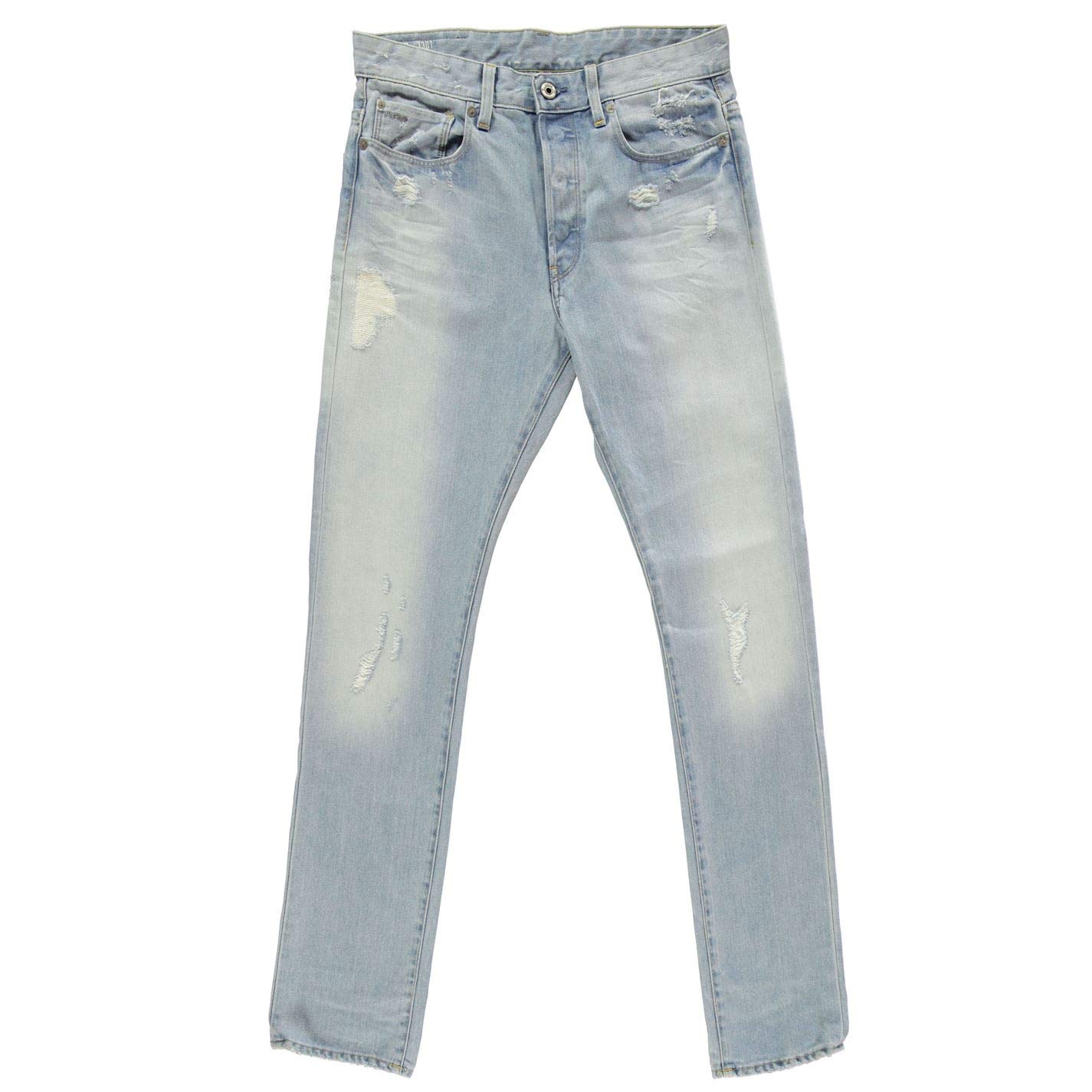 G-STAR RAW Men's 3301 Regular Tapered Jeans Jeans, Blue (Lt Aged Destroy 5689-1243), 31W / 34L